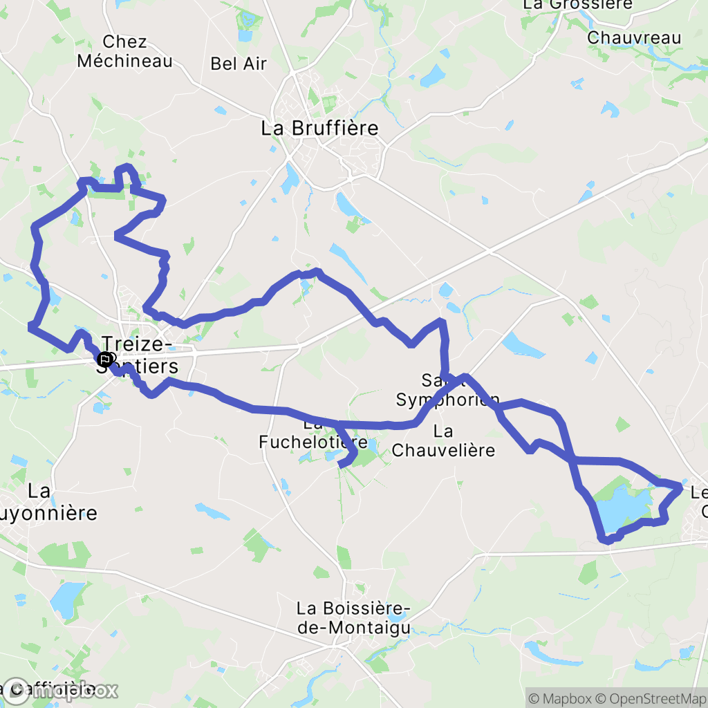 Treize-Septiers : carte du parcours de randonnée - France