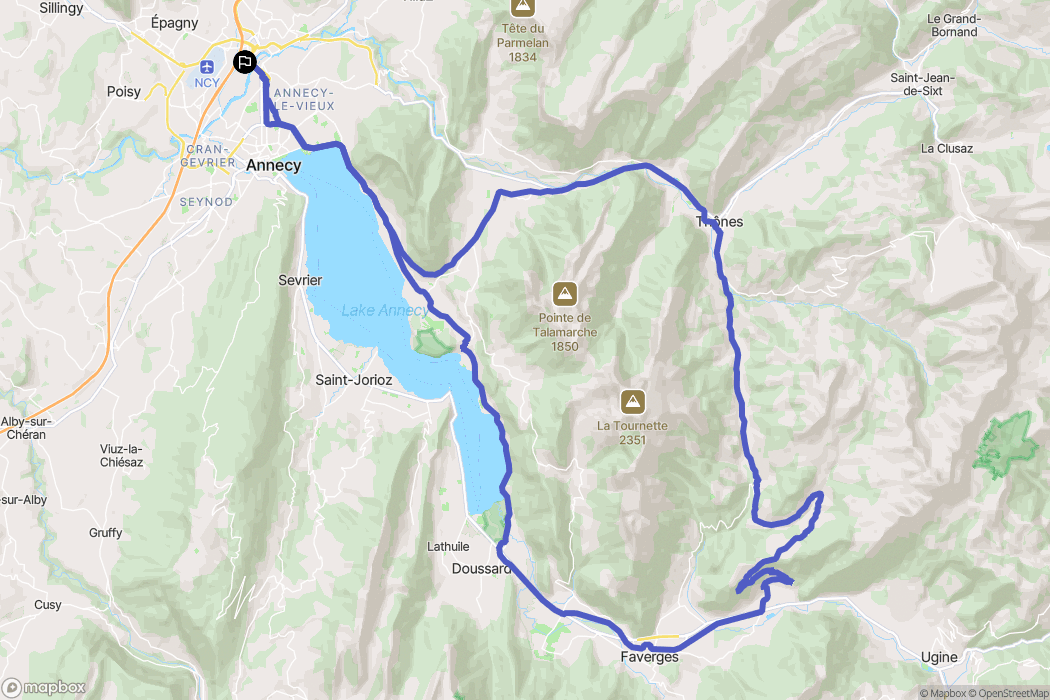 Epagny Metz-Tessy : carte du parcours de randonnée - France