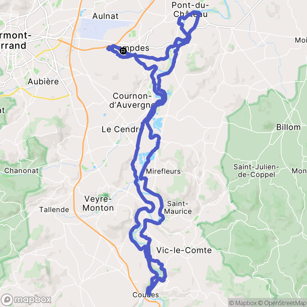 Lempdes : carte du parcours de randonnée - France