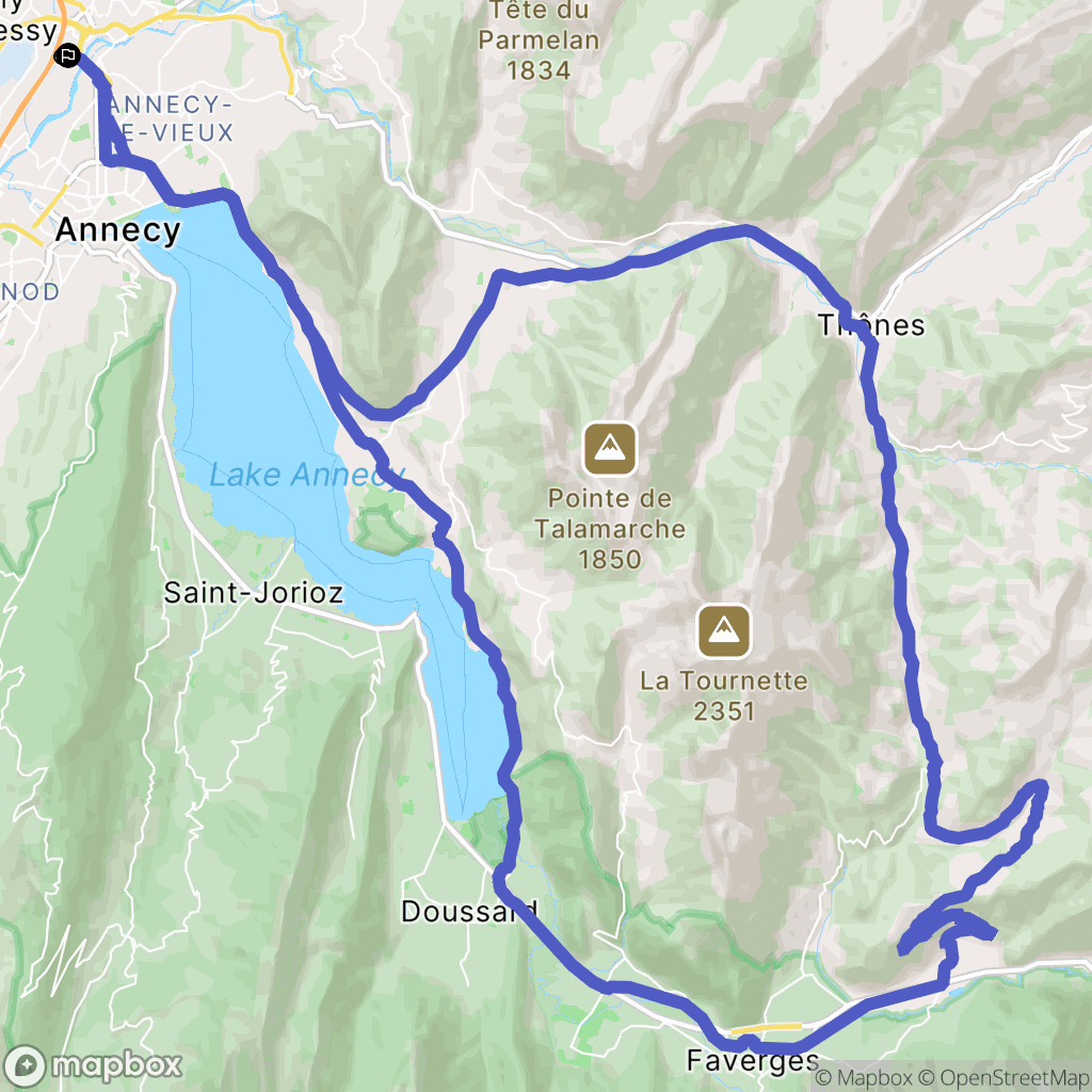 Epagny Metz-Tessy : carte du parcours de randonnée - France