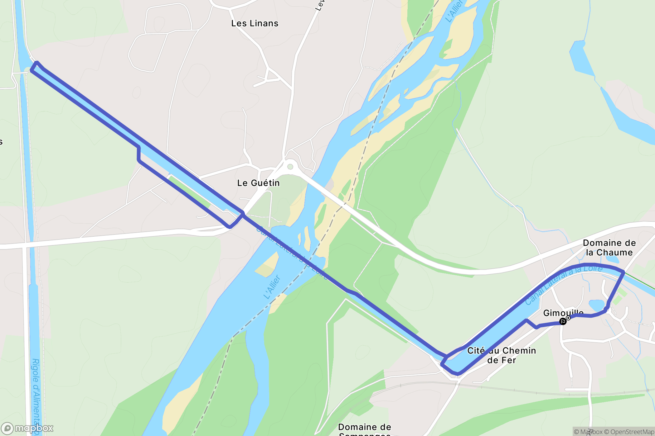 Gimouille : carte du parcours de randonnée - France