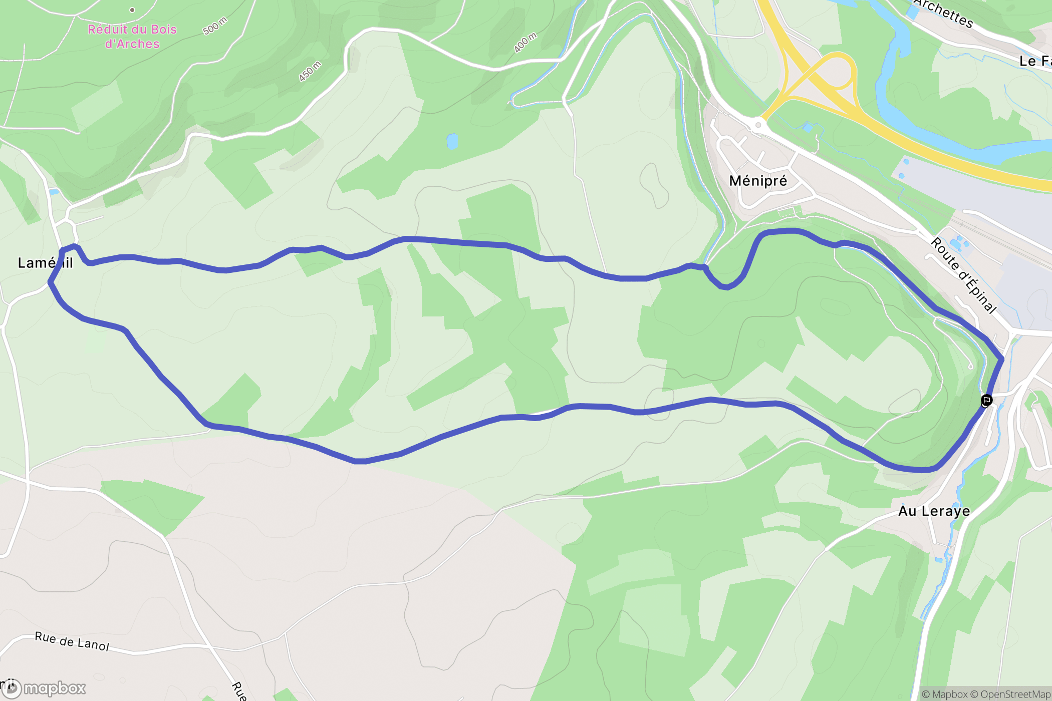 Arches : carte du parcours de randonnée - France