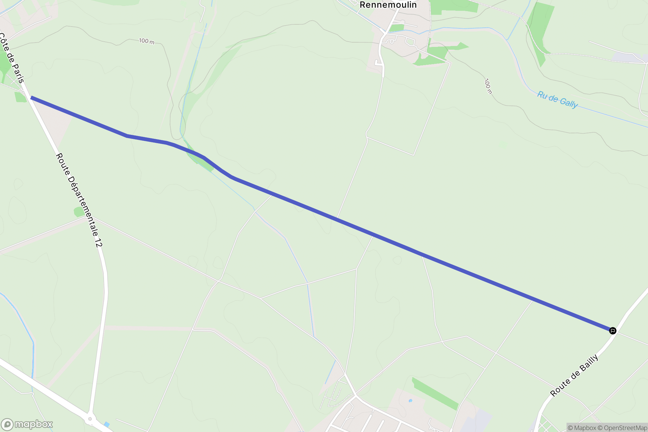 Fontenay-le-Fleury : carte du parcours de randonnée - France