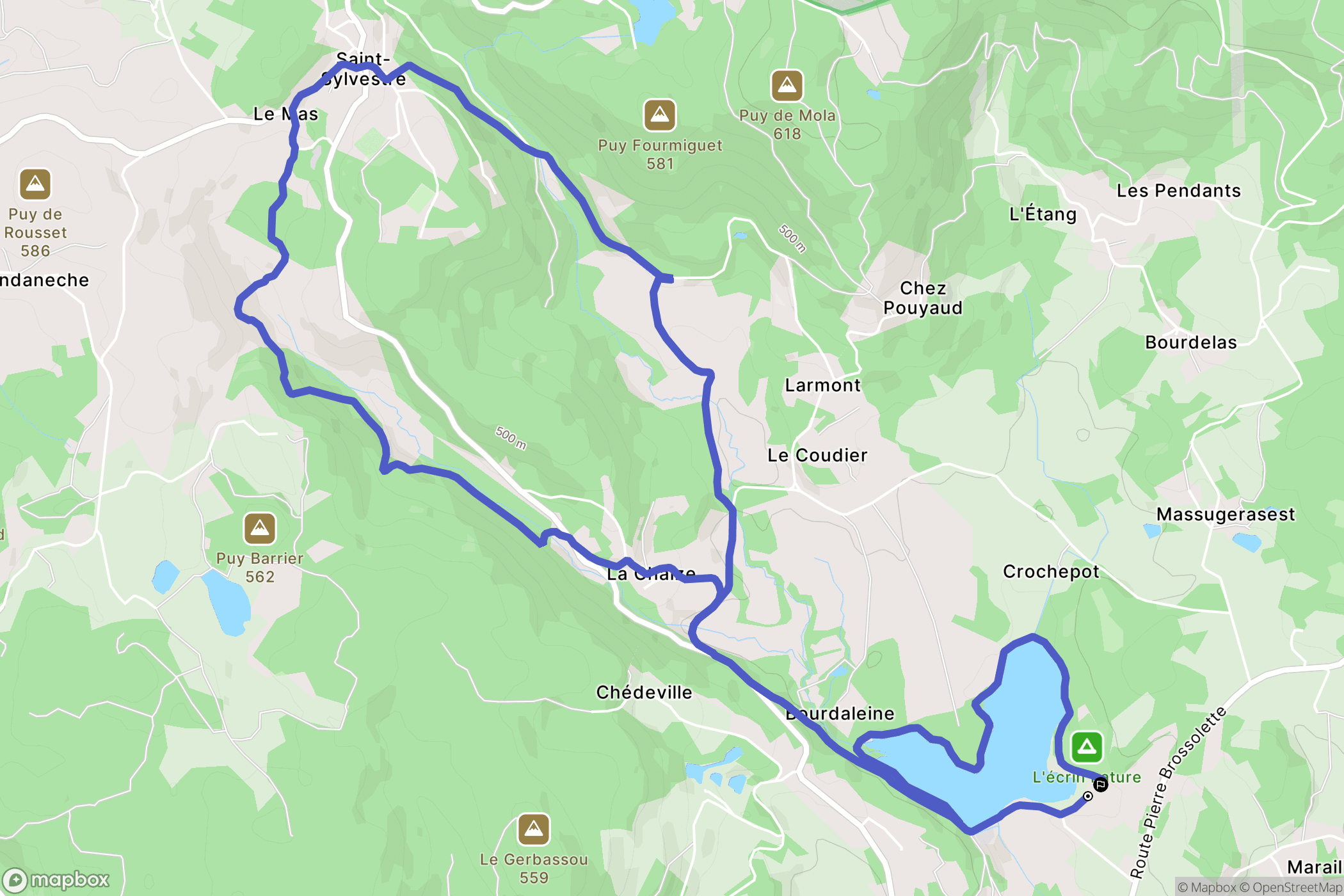 Ambazac : carte du parcours de randonnée - France