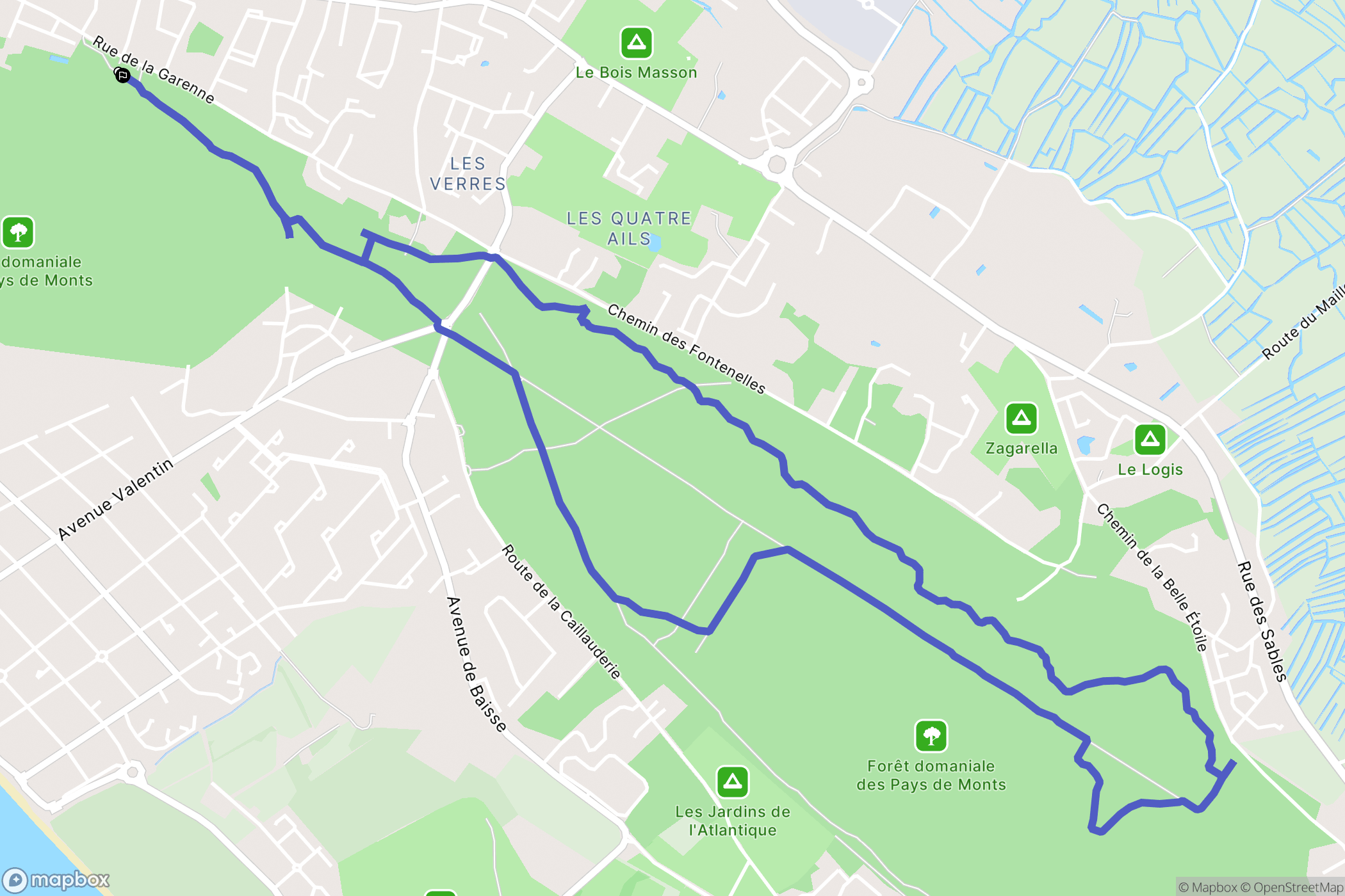 Saint-Jean-de-Monts : carte du parcours de randonnée - France