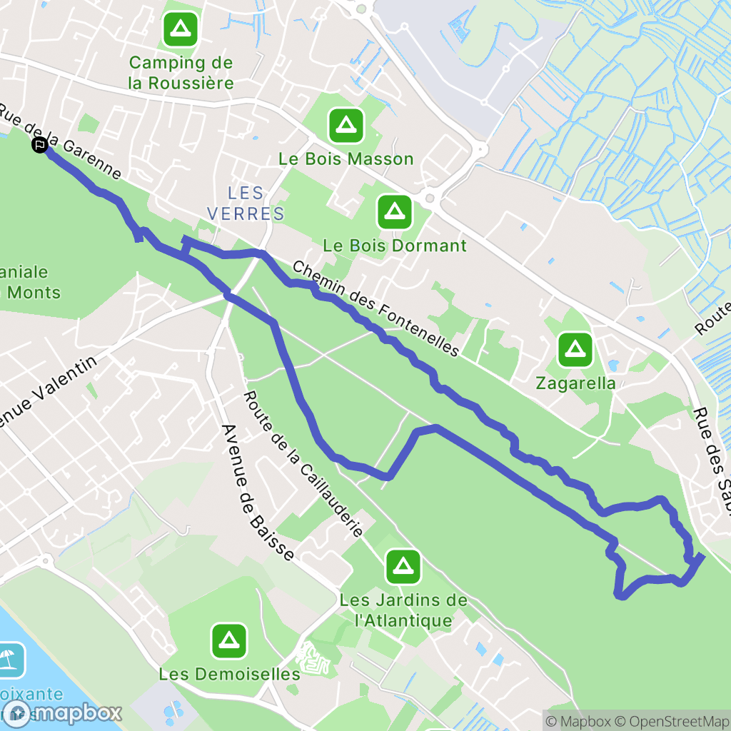 Saint-Jean-de-Monts : carte du parcours de randonnée - France