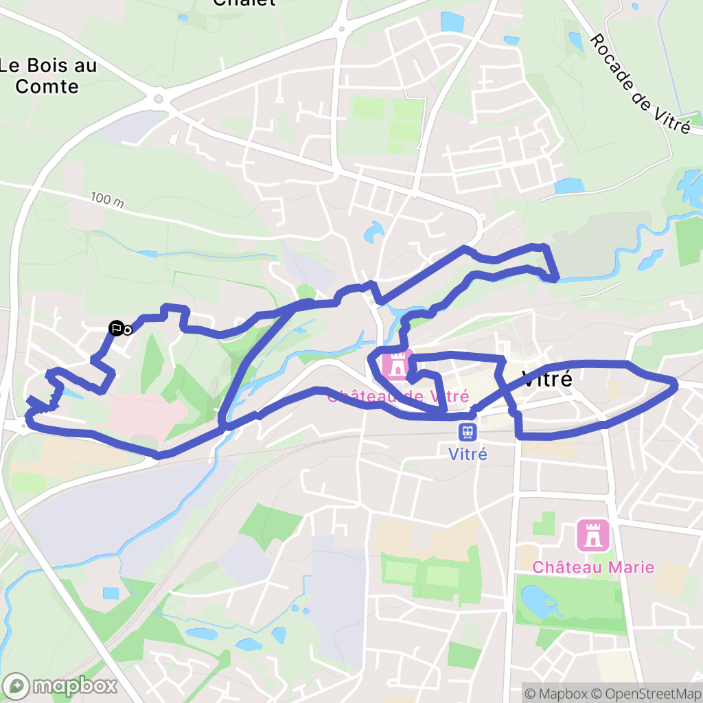 Vitré : carte du parcours de randonnée - France