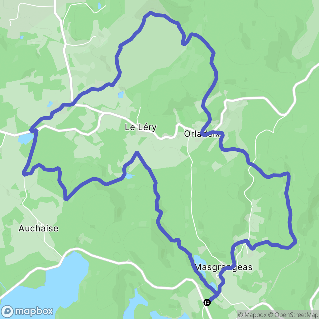 Royère-de-Vassivière : carte du parcours de randonnée - France
