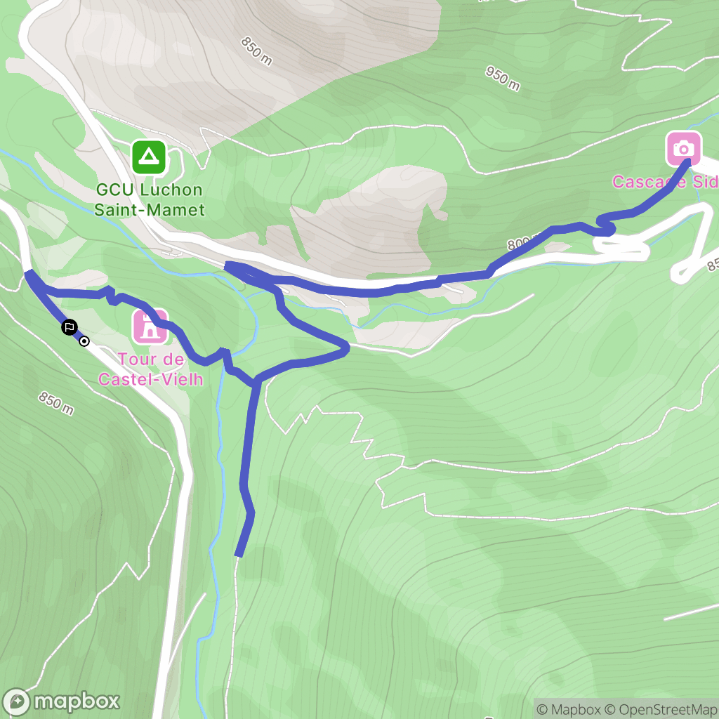 Bagnères-de-Luchon : carte du parcours de randonnée - France