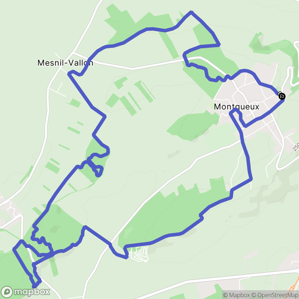 Montgueux : carte du parcours de randonnée - France