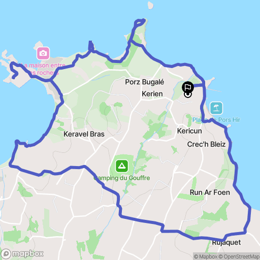 Plougrescant : carte du parcours de randonnée - France
