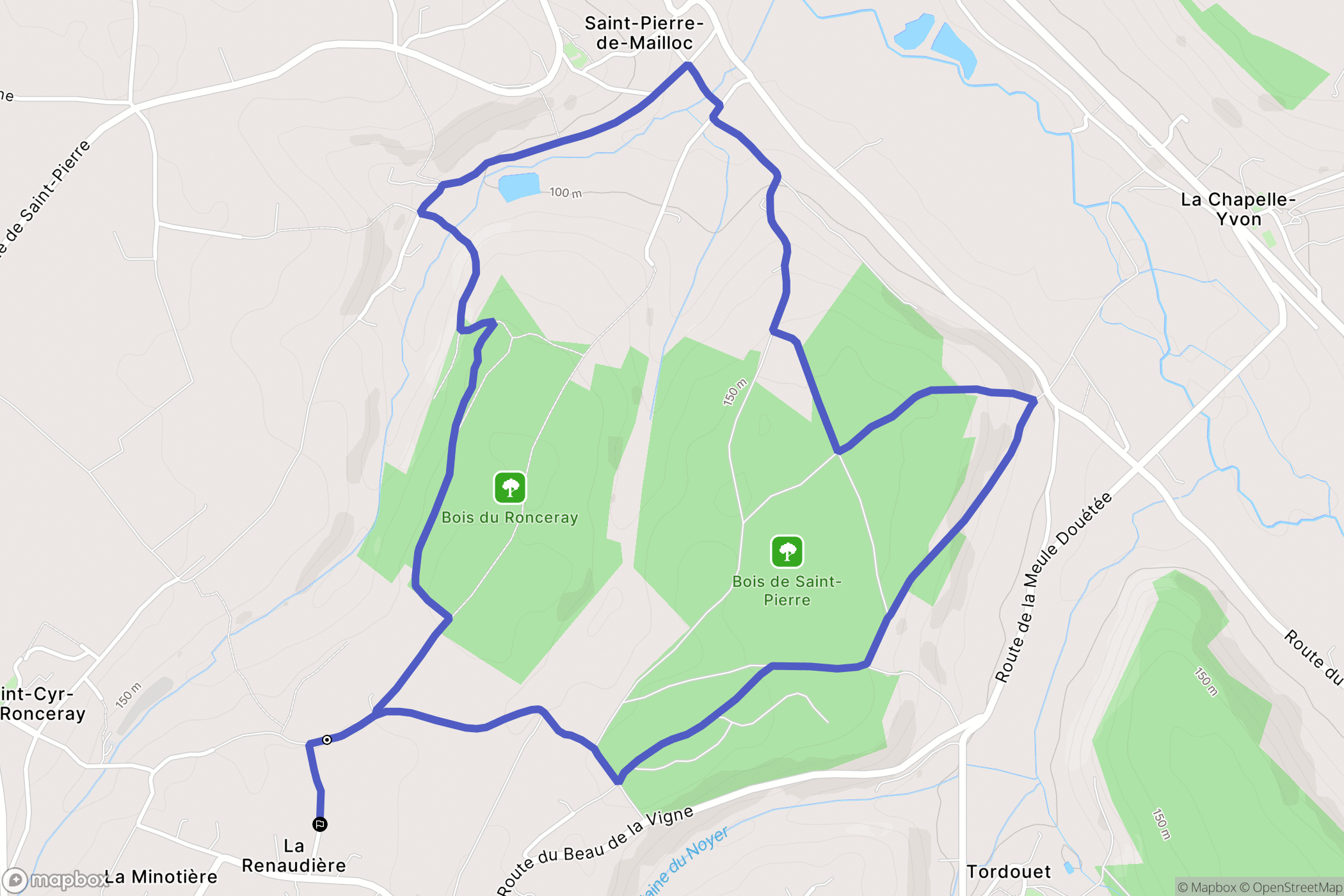 Valorbiquet : carte du parcours de randonnée - France