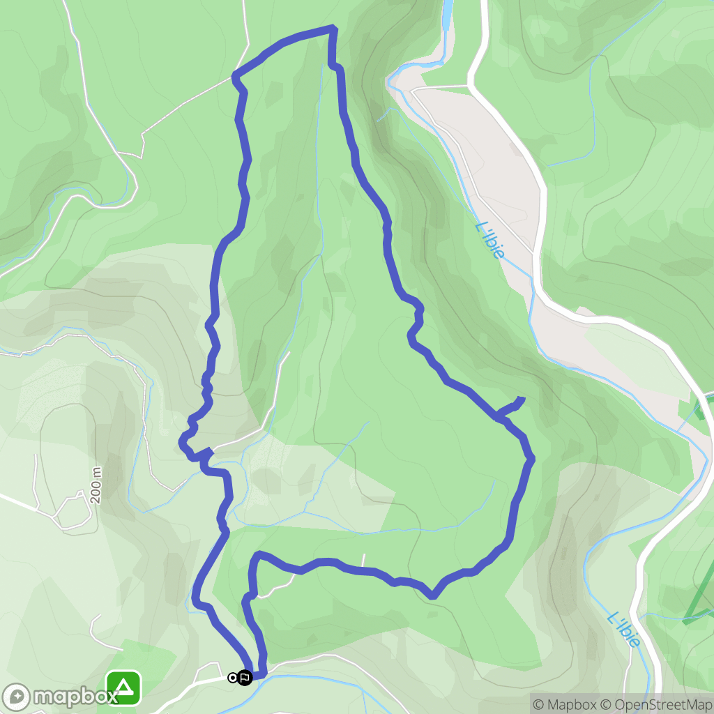 Lagorce : carte du parcours de randonnée - France