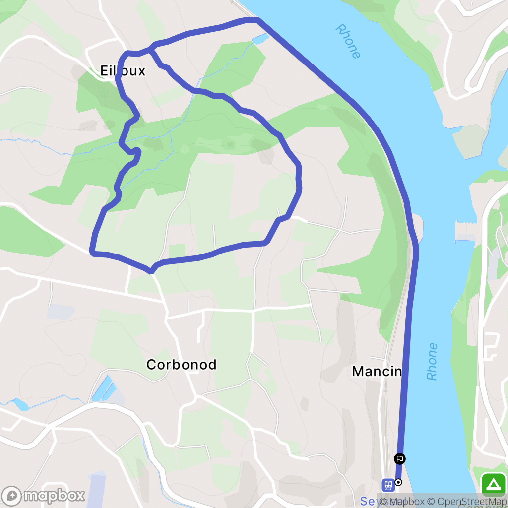 Corbonod : carte du parcours de randonnée - France