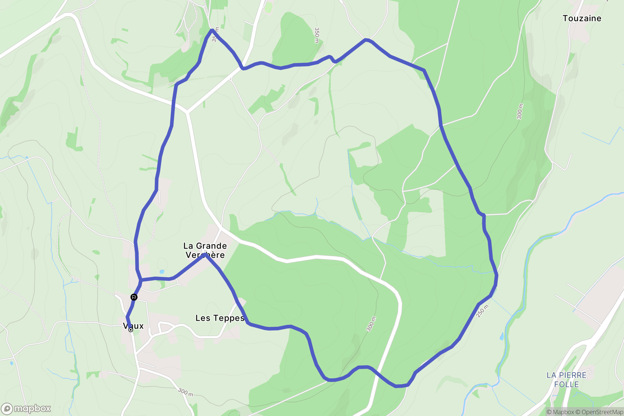 Jalogny : carte du parcours de randonnée - France