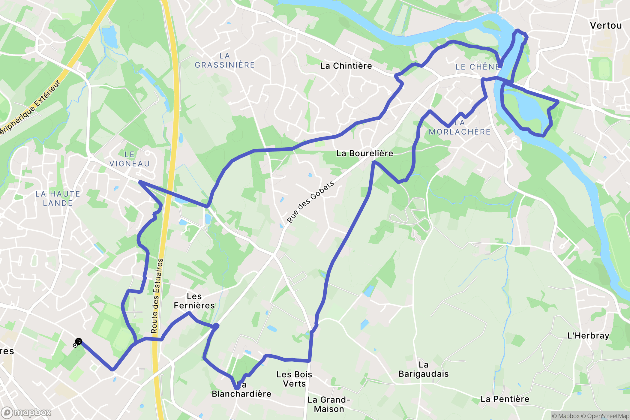 Les Sorinières : carte du parcours de randonnée - France