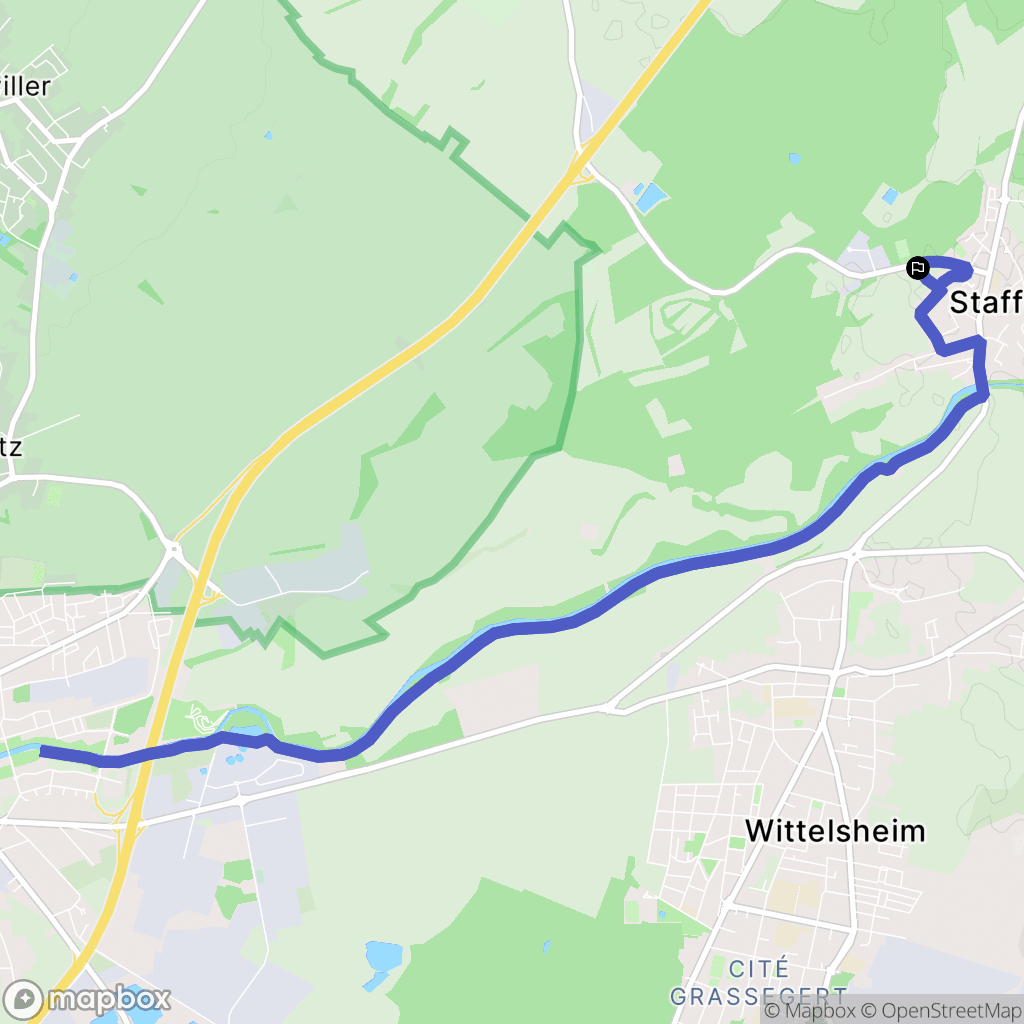 Staffelfelden : carte du parcours de randonnée - France