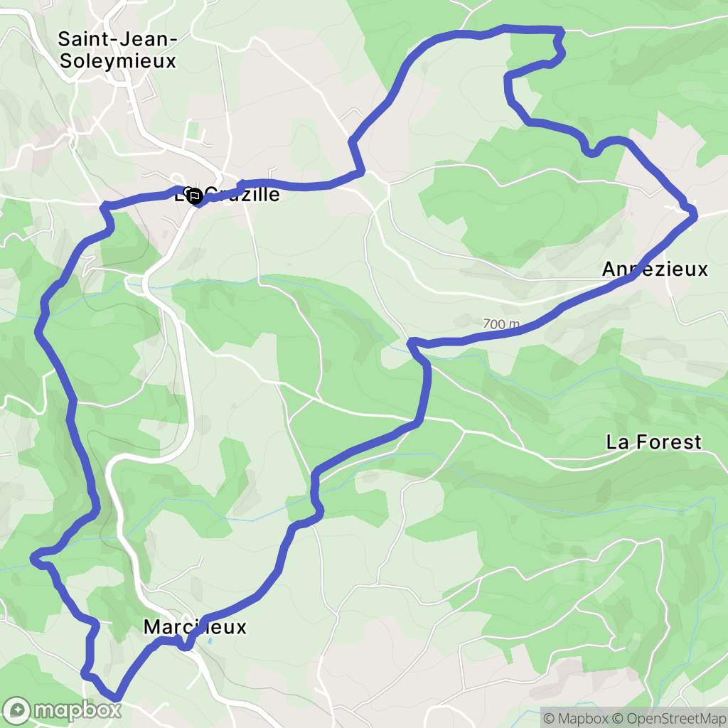 Saint-Jean-Soleymieux : carte du parcours de randonnée - France