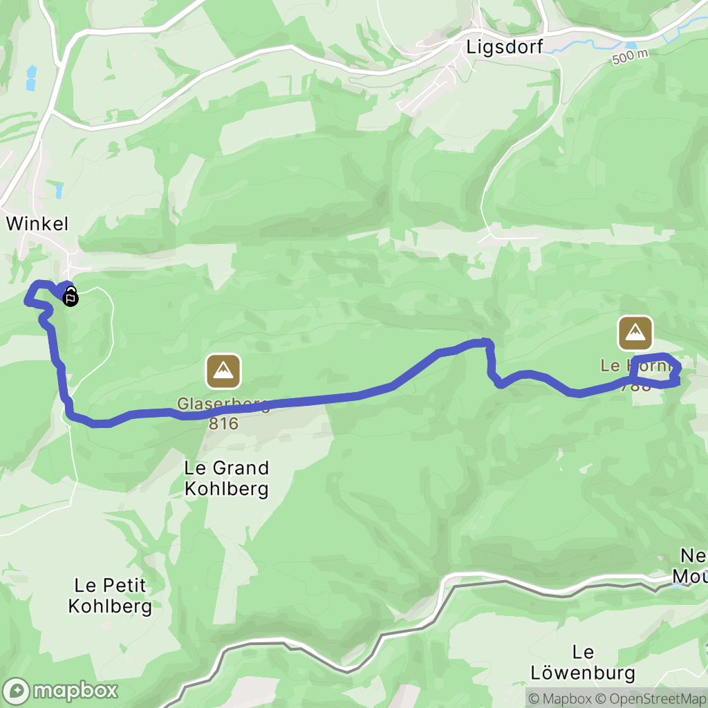 Winkel : carte du parcours de randonnée - France