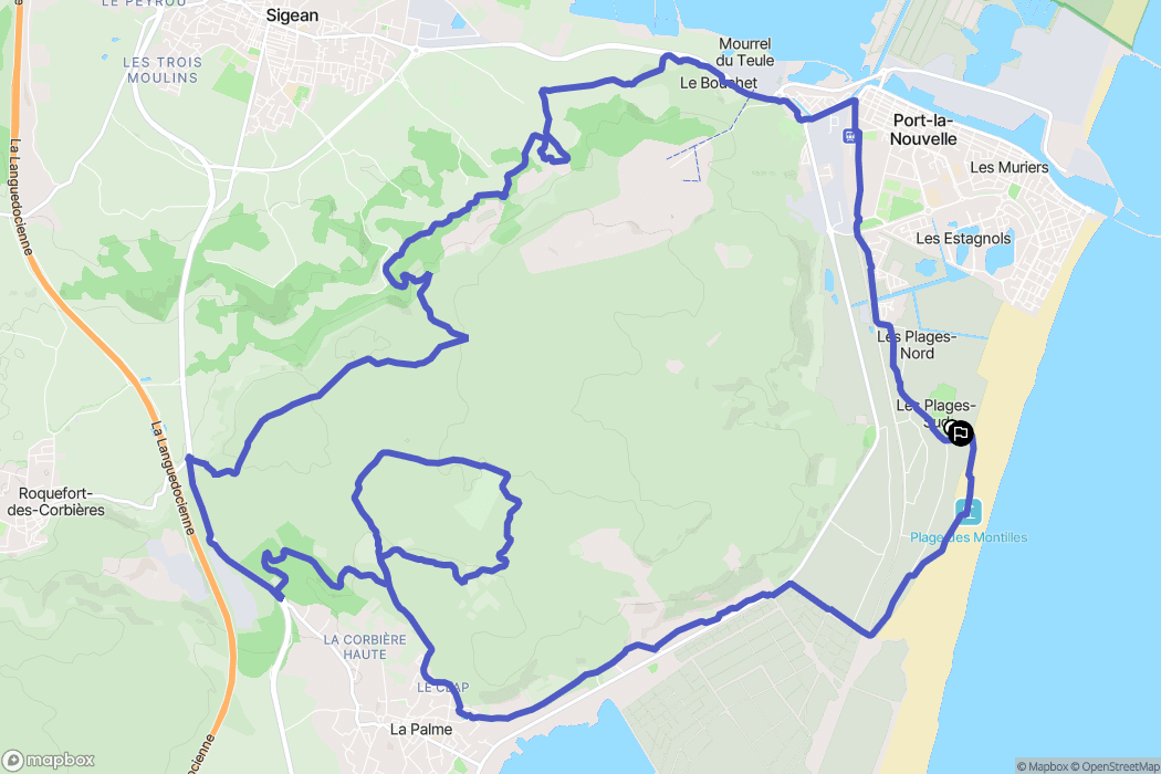 Port-la-Nouvelle : carte du parcours de randonnée - France