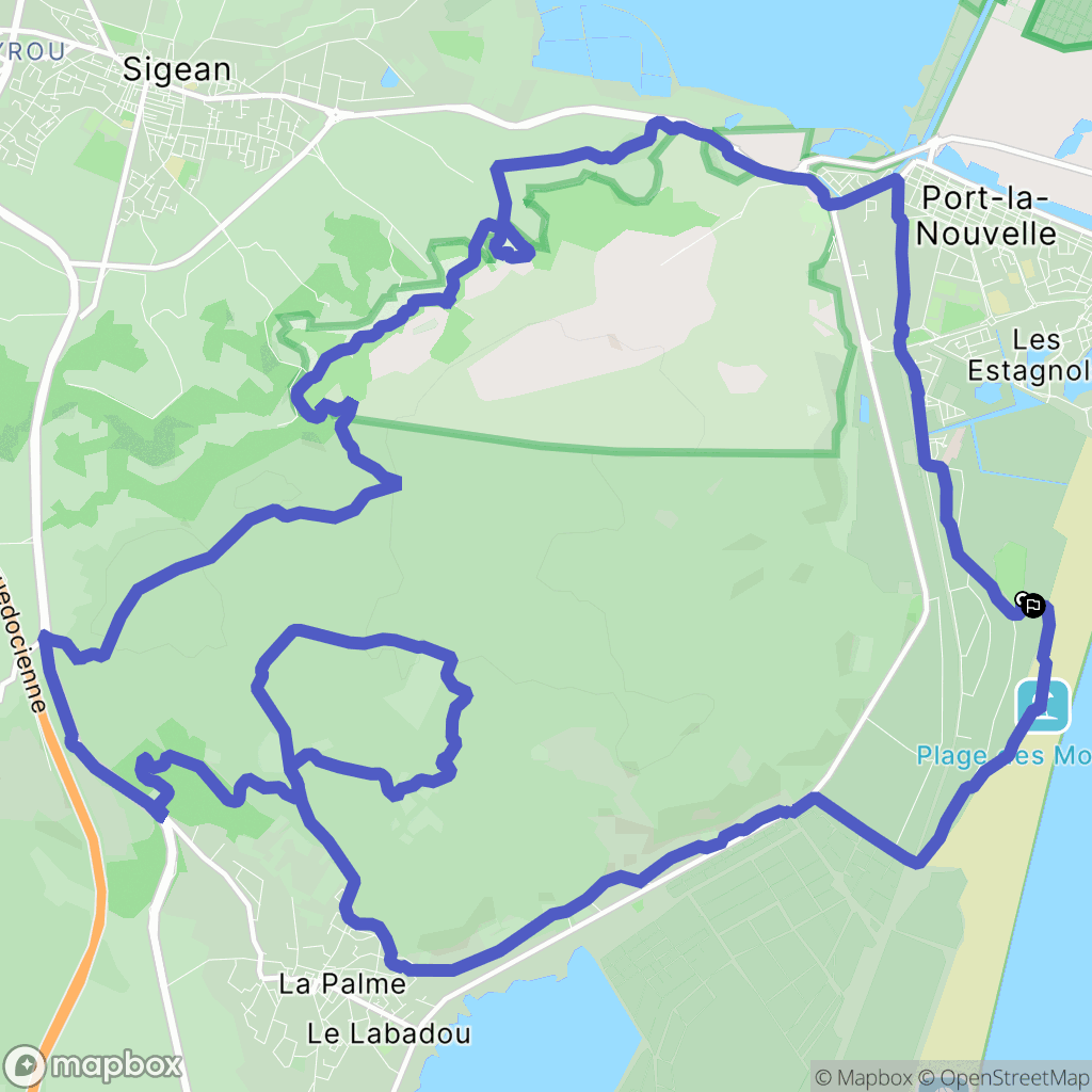 Port-la-Nouvelle : carte du parcours de randonnée - France