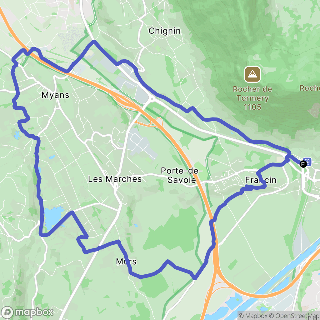Montmélian : carte du parcours de randonnée - France