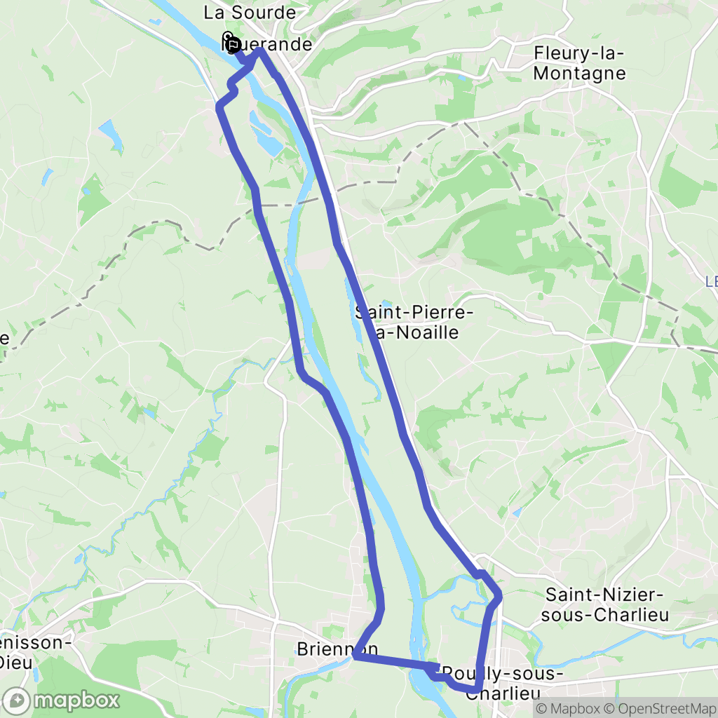 Iguerande : carte du parcours de randonnée - France