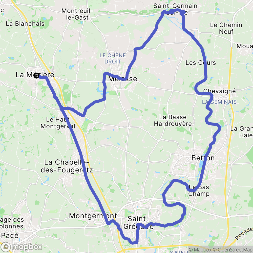 La Mézière : carte du parcours de randonnée - France
