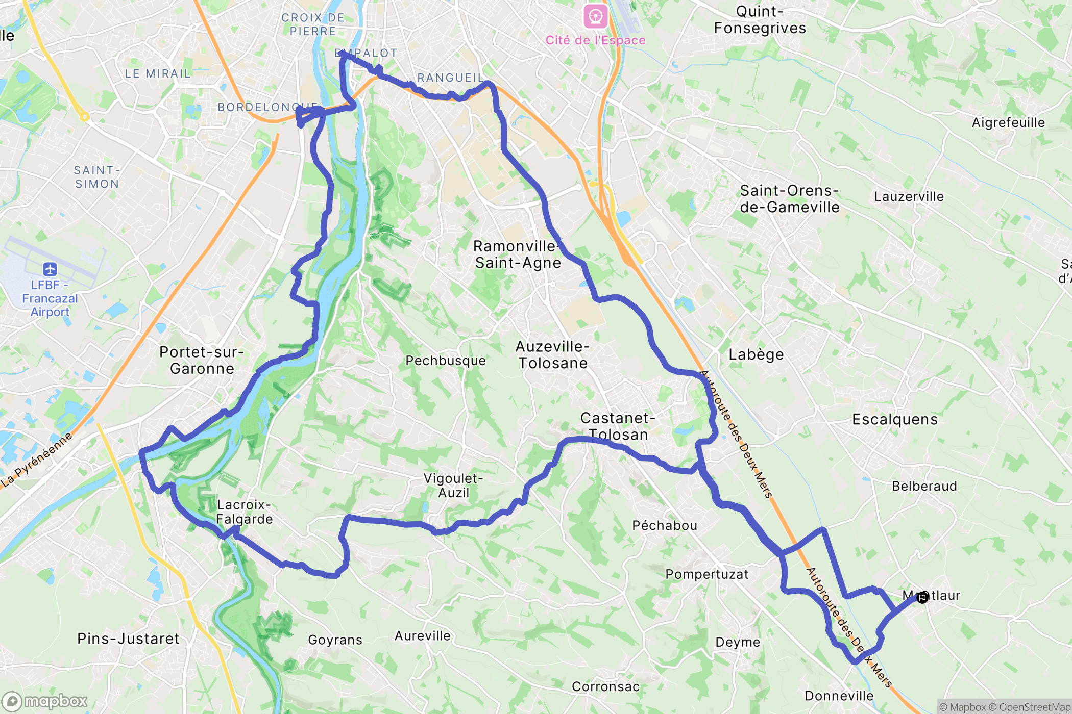 Montlaur : carte du parcours de randonnée - France