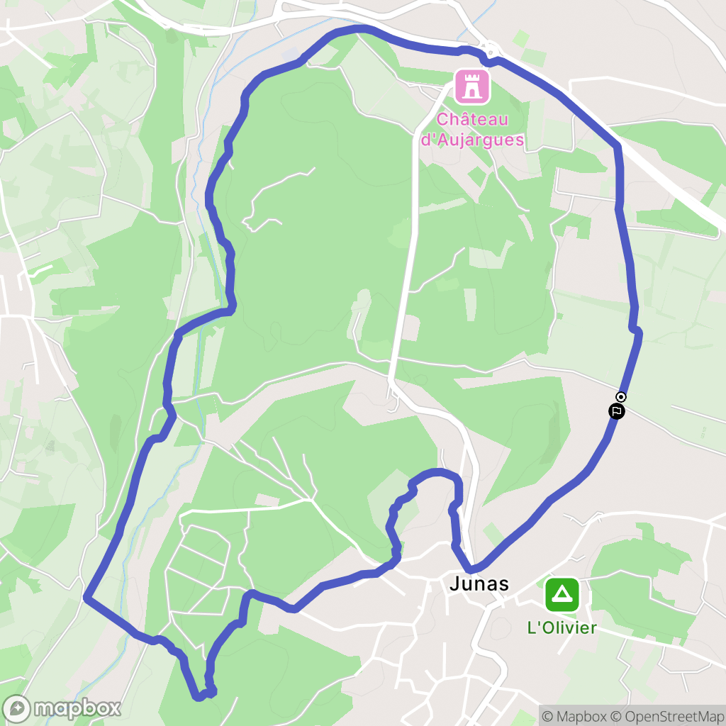 Junas : carte du parcours de randonnée - France