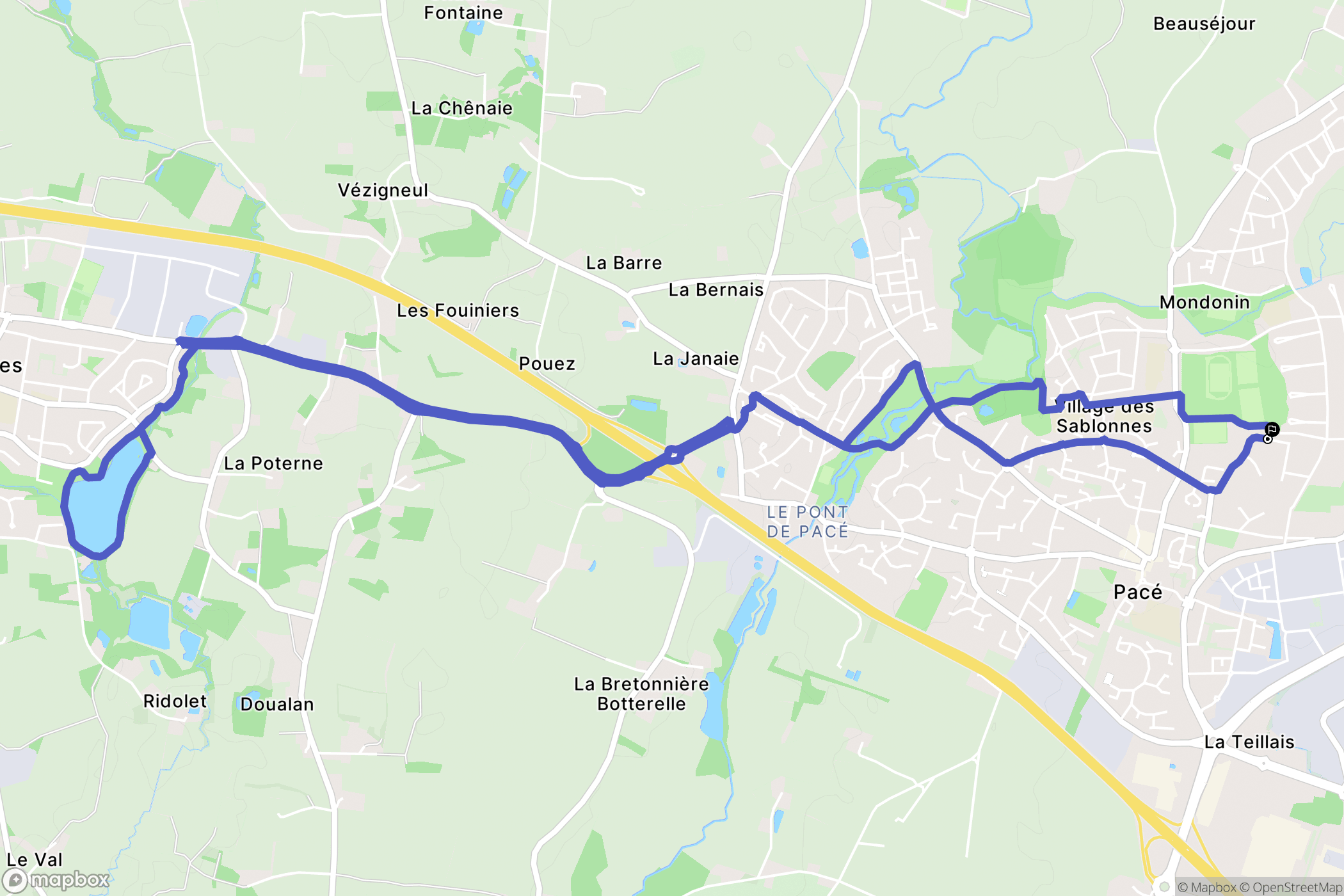 Pacé : carte du parcours de randonnée - France