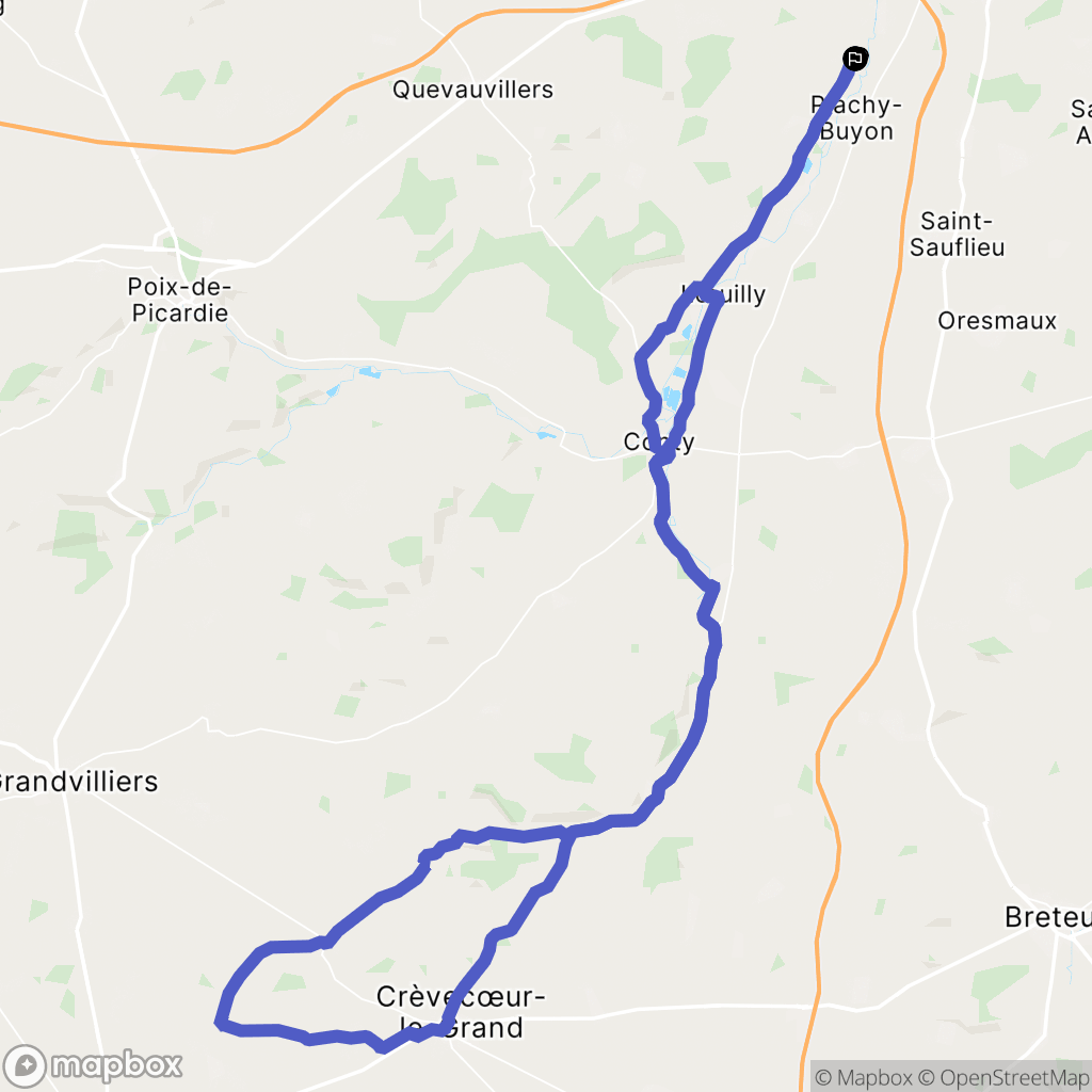 Bacouel-sur-Selle : carte du parcours de randonnée - France