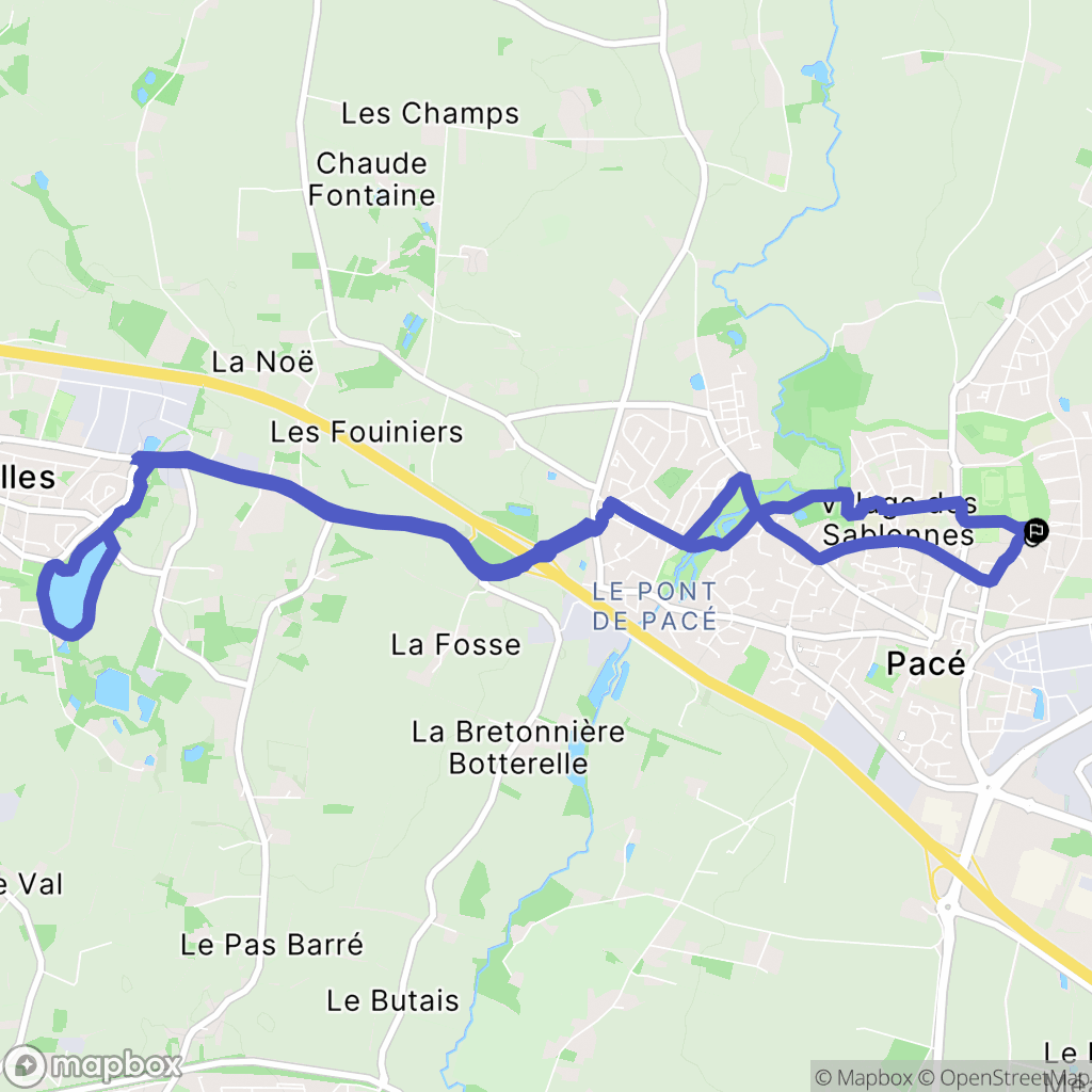 Pacé : carte du parcours de randonnée - France