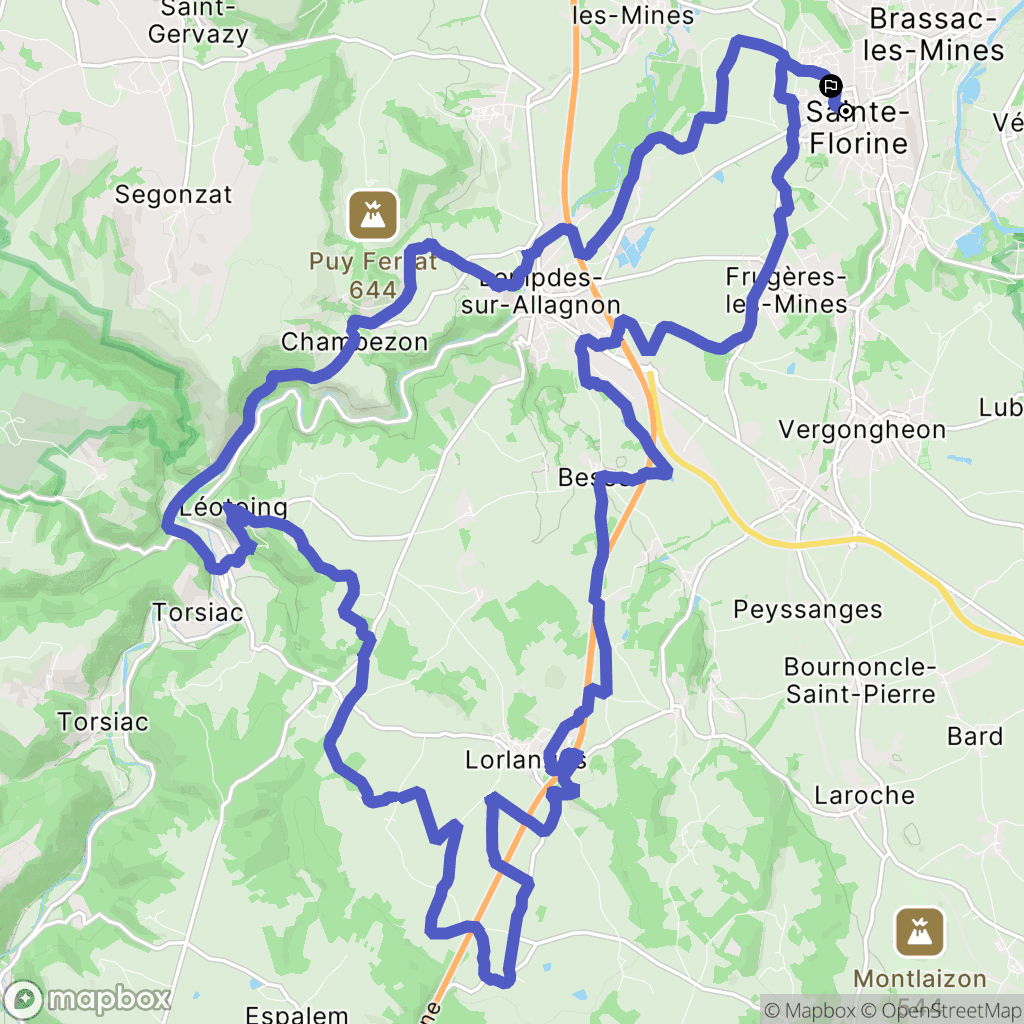 Sainte-Florine : carte du parcours de randonnée - France