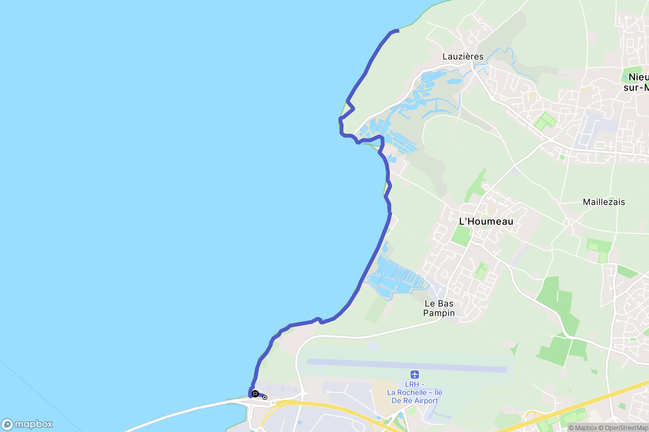 La Rochelle : carte du parcours de randonnée - France