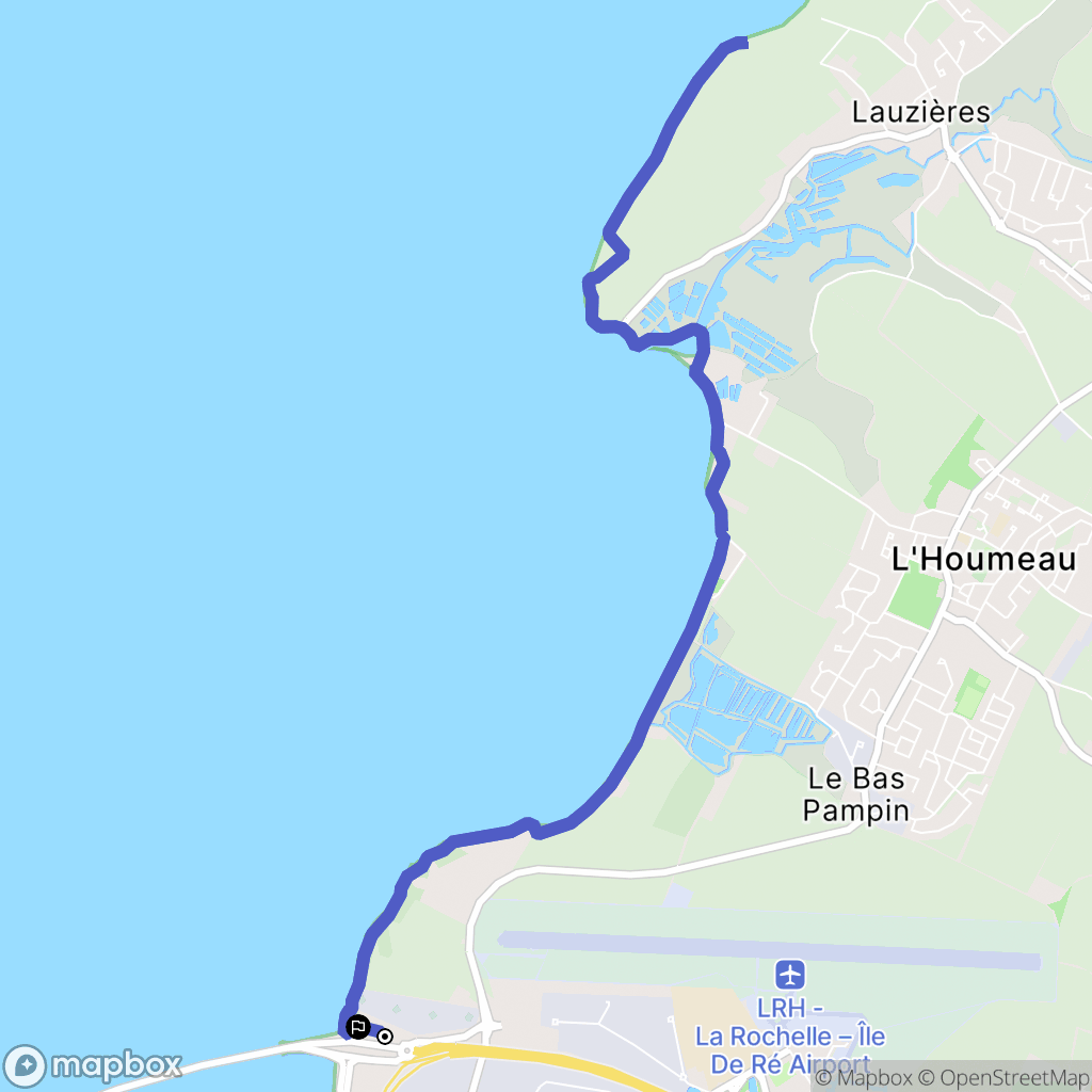 La Rochelle : carte du parcours de randonnée - France