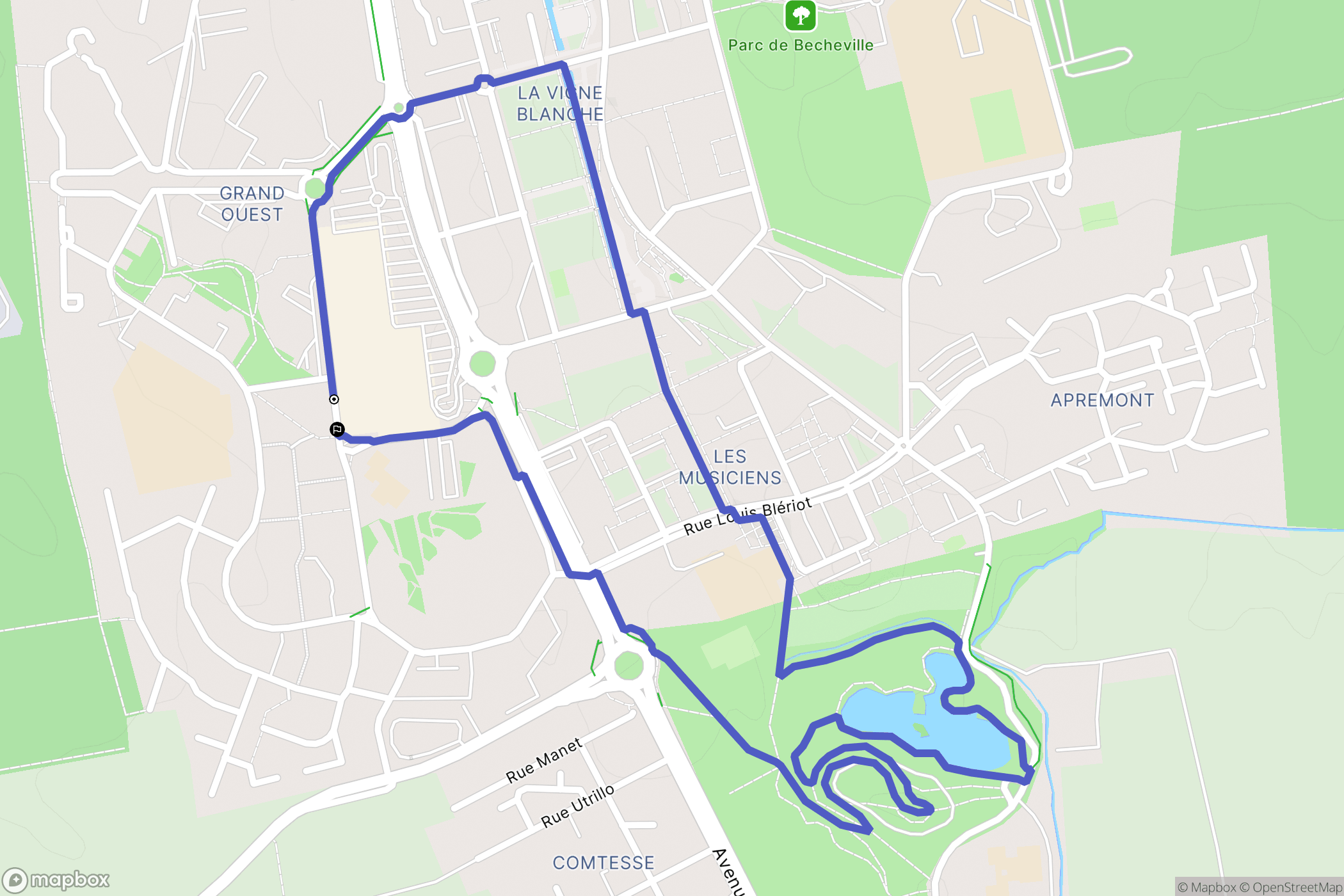 Les Mureaux : carte du parcours de randonnée - France