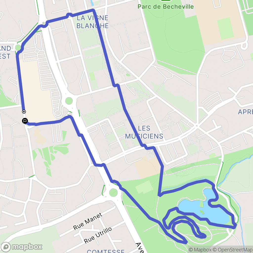 Les Mureaux : carte du parcours de randonnée - France