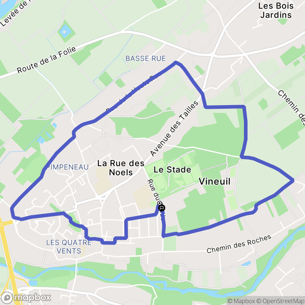 Vineuil : carte du parcours de randonnée - France