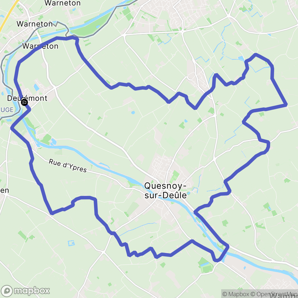 Deûlémont : carte du parcours de randonnée - France