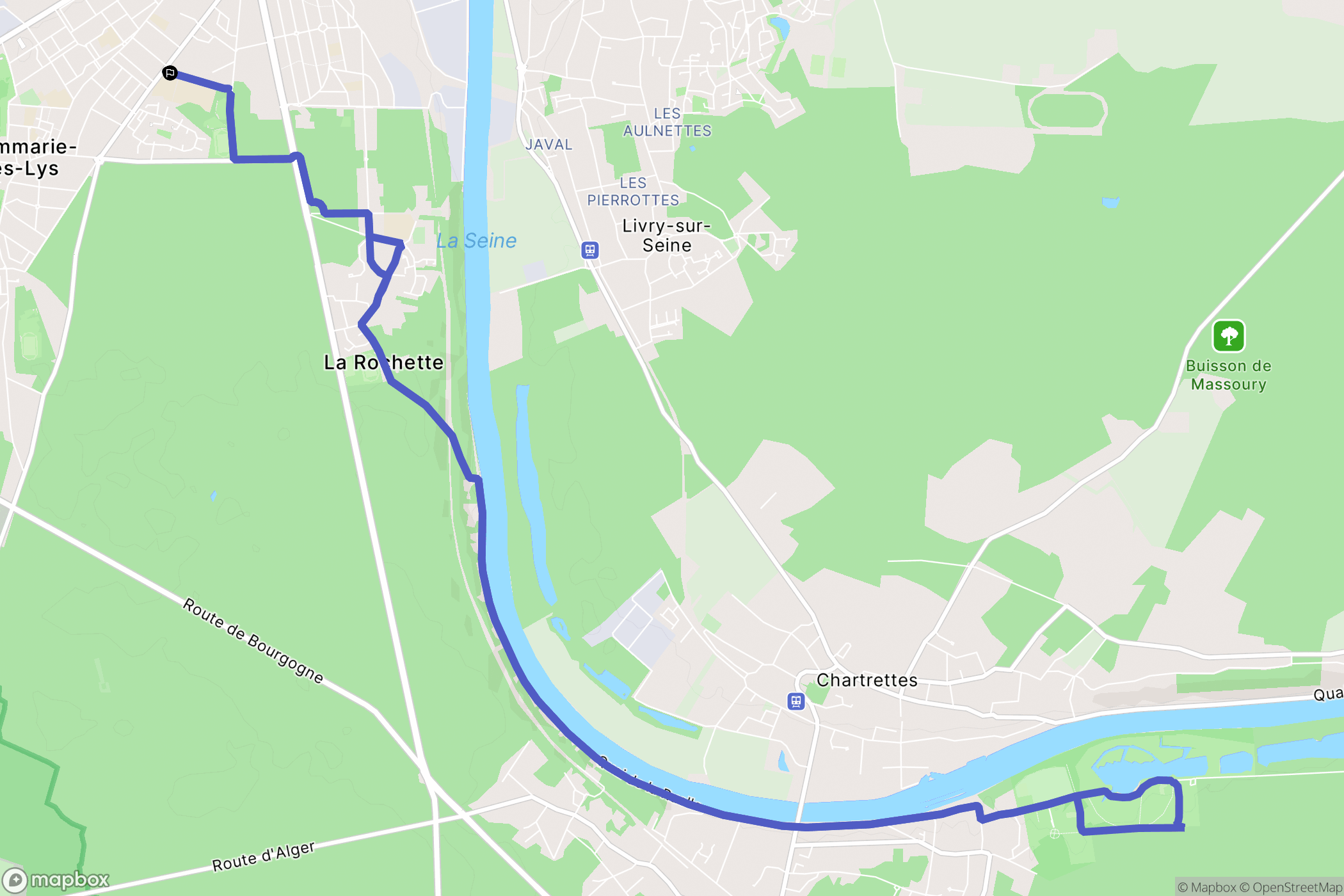 Dammarie-les-Lys : carte du parcours de randonnée - France