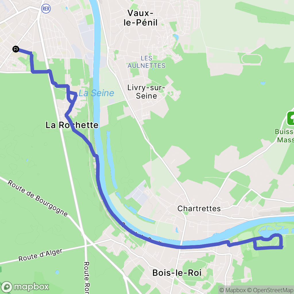 Dammarie-les-Lys : carte du parcours de randonnée - France