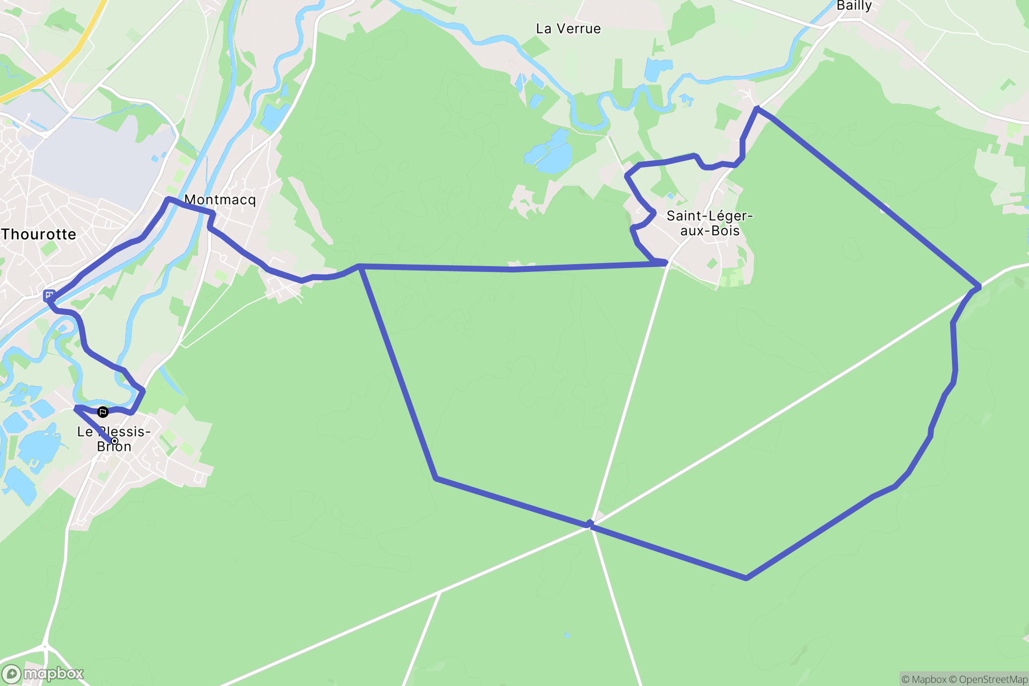 Le Plessis-Brion : carte du parcours de randonnée - France