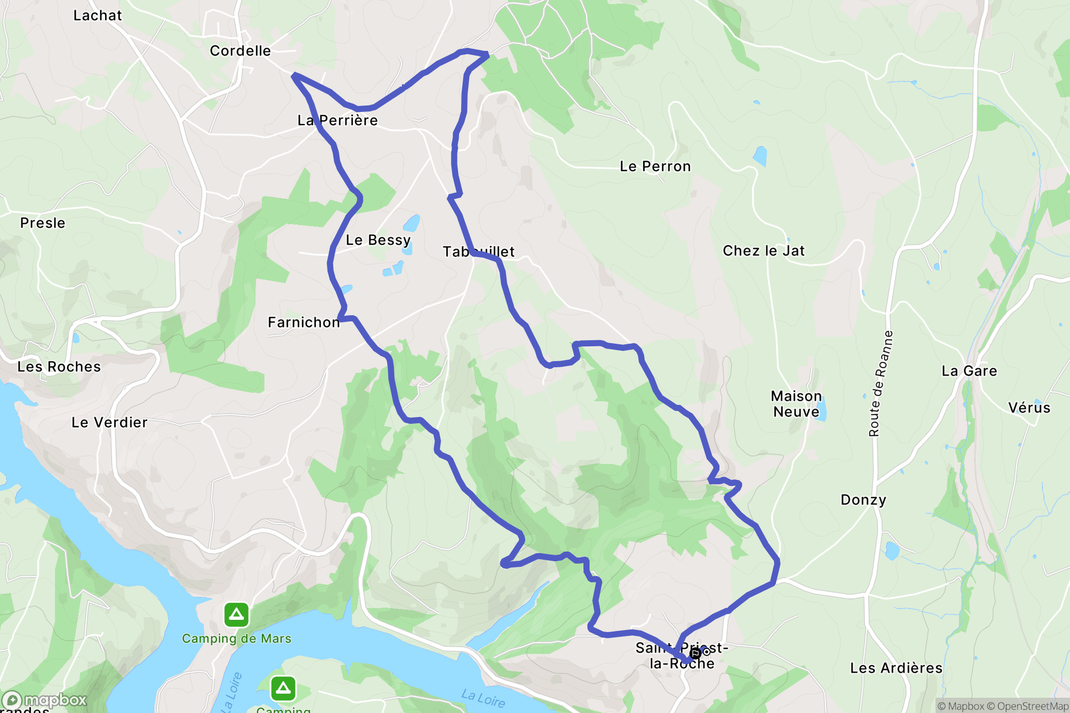 Saint-Priest-la-Roche : carte du parcours de randonnée - France