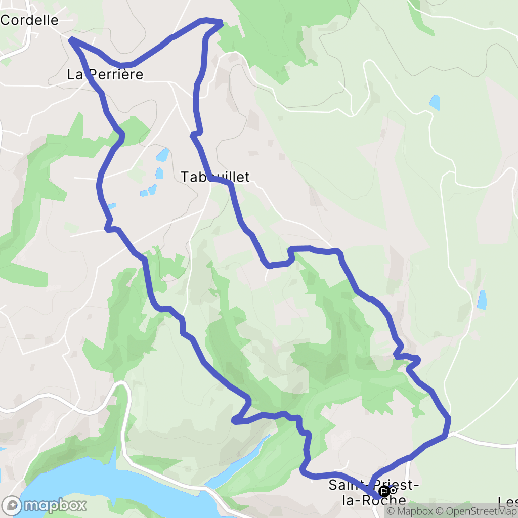 Saint-Priest-la-Roche : carte du parcours de randonnée - France