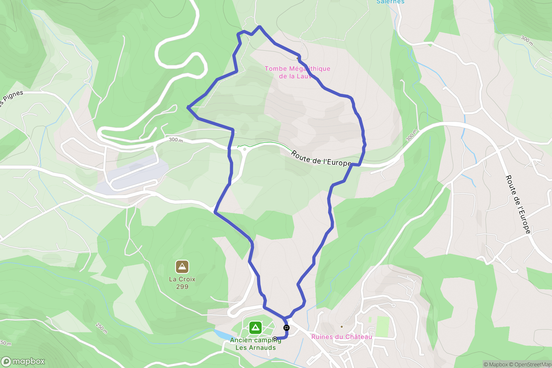 Salernes : carte du parcours de randonnée - France