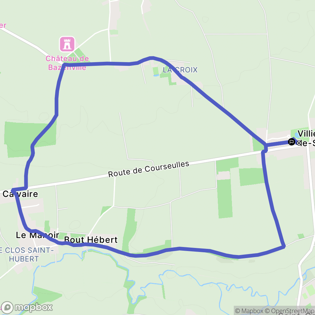 Creully sur Seulles : carte du parcours de randonnée - France