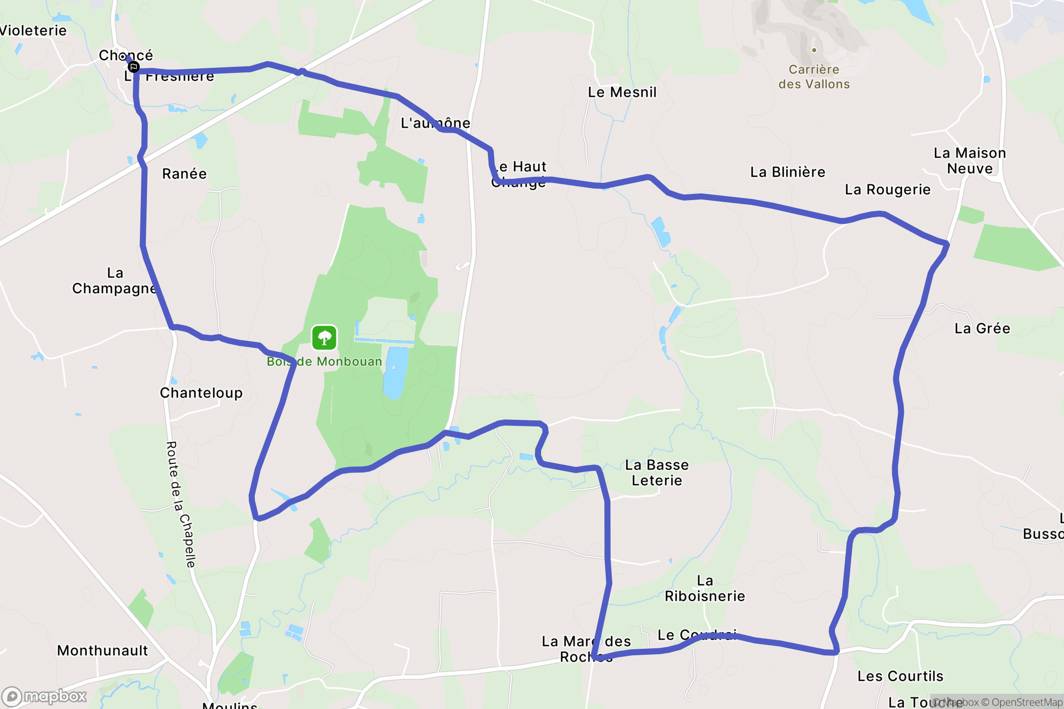 Piré-Chancé : carte du parcours de randonnée - France