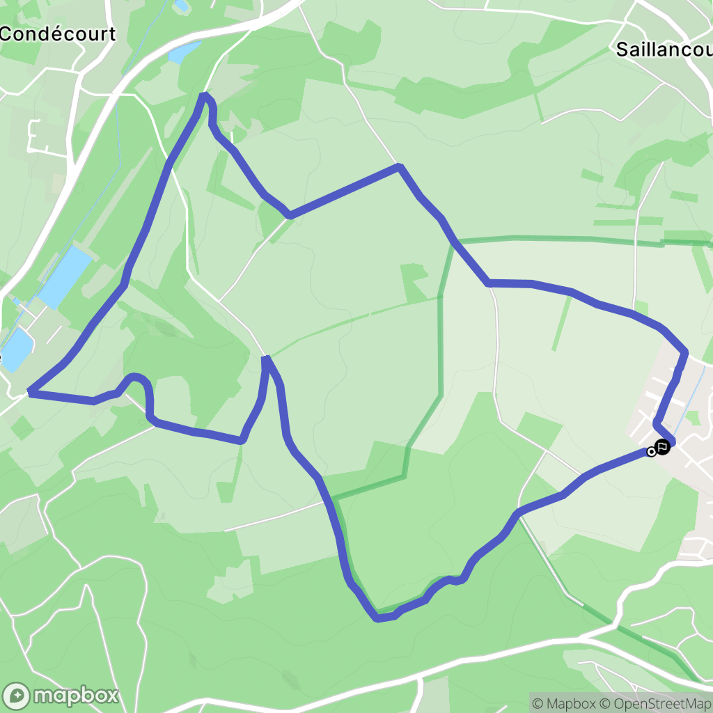 Menucourt : carte du parcours de randonnée - France