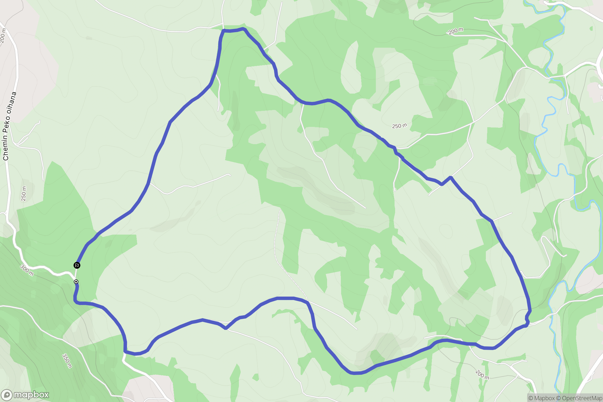 Aussurucq : carte du parcours de randonnée - France